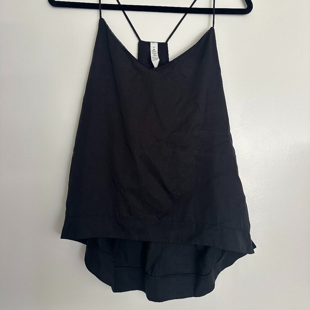 Lululemon Black Satiny Flowy Tank
